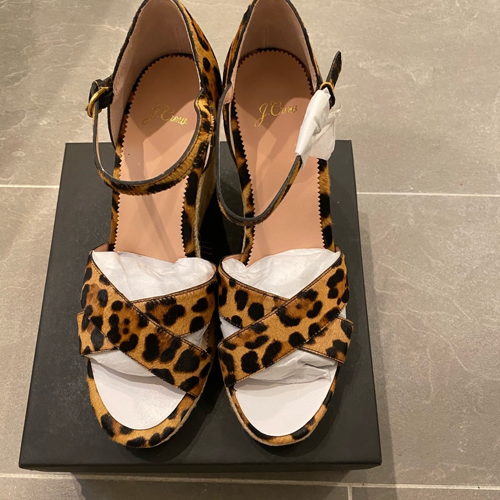NIB Leopard Calfhair Espadrilles